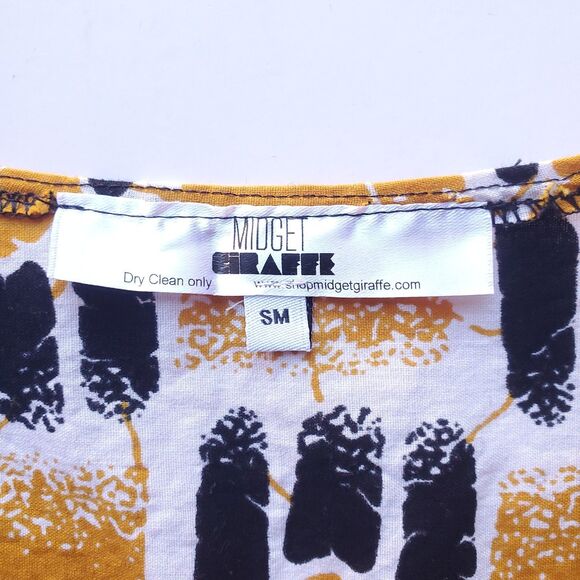 African Dashiki Traditional Short Sleeve V Neck Shirt Midget Giraffe Size S M - Picture 2 of 8